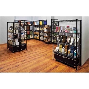 軽量用ワイヤーラック 奥行35cm アジャスタータイプ ブラック 高さ181cm 5段〔ストエキオリジナル〕