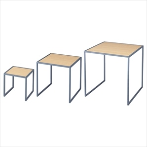 スチール脚コの字ラック グレー脚 エクリュ〔ストエキオリジナル〕