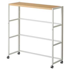 ひな壇シェルフ ホワイト脚 エクリュ天板〔ストエキオリジナル〕