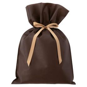 不織布リボン付きギフトバッグ シックカラー ブラウン