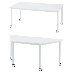 キャスター付きテーブル ホワイト