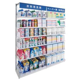 【什器セットまるごと購入】BR50片面幅90×高さ210cm6段ネットタイプ2連結セット