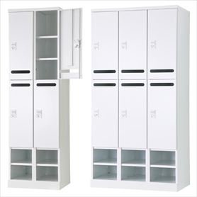 メール開口・下段オープンタイプ可動棚式 ダイヤル錠 ホワイト(RLKシリーズ)