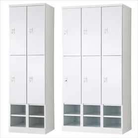 下部オープンタイプハンガーパイプ式 ダイヤル錠 ホワイト(RLKシリーズ)