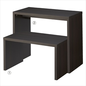 木製スリムコの字テーブル ダークブラウン〔ストエキオリジナル〕