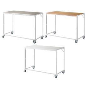 幅120×奥行60cm ホワイト 通常キャスター 新型ハコマルシェワゴン 本体 〔ストエキオリジナル〕