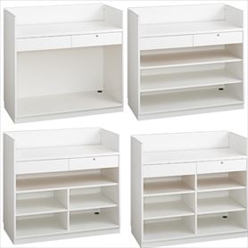 レジカウンター 三方枠タイプ 幅120cm ホワイト〔ストエキオリジナル〕