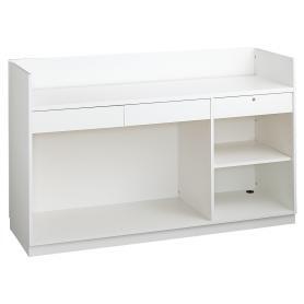 レジカウンター 三方枠タイプ 幅180cm ホワイト〔ストエキオリジナル〕