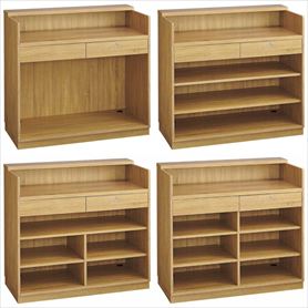 レジカウンター 小天板タイプ 幅120cm ラスティック柄〔ストエキオリジナル〕