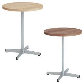 セレクトカフェテーブル 丸型 シルバー脚 直径60×高さ71.5cm〔ストエキオリジナル〕
