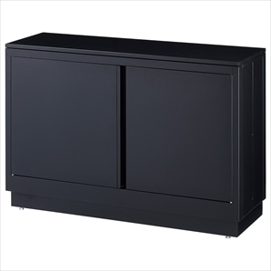 ファブルストレージBOXセット幅120cm×奥行40cm:ブラック×ブラック天板(18mm厚スチール棚)〔ストエキオリジナル〕