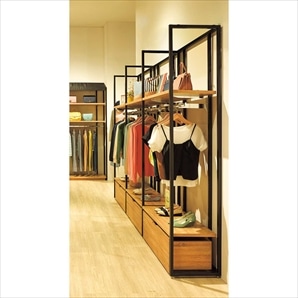 【什器セットまるごと購入】UR壁面タイプW90 BK 3連結セット 上部ネット付き