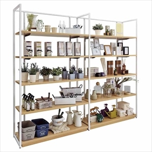 【什器セットまるごと購入】UR壁面タイプ 幅120cmホワイト2連結セット