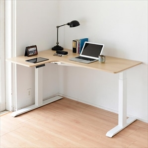 ユニットデスク 昇降脚 白脚 ウッドナチュラル天板