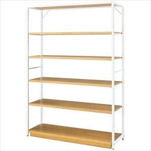 【什器セットまるごと購入】ラテラル・ロコ ホワイト 幅120×奥行40×高さ180cm 棚4段・天板・ステージセット 〔ストエキオリジナル〕