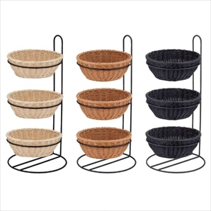 丸型バスケット3段セット27型用 (専用スタンド付き)