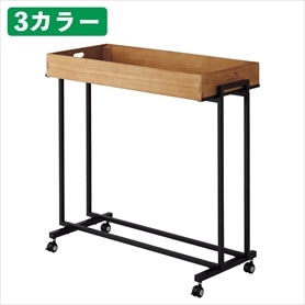 木製トレー付きワゴン ブラック〔ストエキオリジナル〕