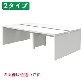 ソリード フリーアドレス用デスク 幅240×奥行140cm ブラック脚 ホワイト