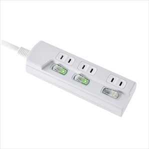 ELPA 電源タップ 3個口 LEDランプ仕様 個別スイッチ