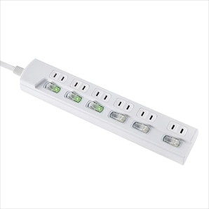 ELPA 電源タップ 6個口 LEDランプ仕様 個別スイッチ