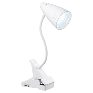 乾電池式LEDフレキシブルクリップライト 昼光色 CFL01DB01WH