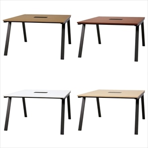 フリーアドレスデスク120×140cm スラント脚(ブラック)