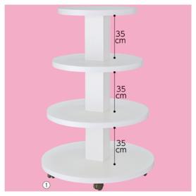 多段式ラウンドディスプレイテーブル 4段〔ストエキオリジナル〕