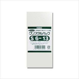 【100枚】HEIKO クリスタルパック 6×13cm OPP袋 透明 S6-13