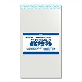 【100枚】HEIKO クリスタルパック テープ付き 15×25cm OPP袋 透明 T15-25