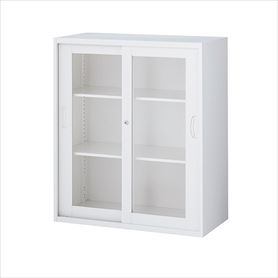 生興 枠付ガラス引戸書庫 3段 高さ105cm 上下兼用 RW-45-10SG