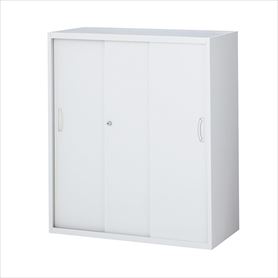 生興 スチール3枚引戸書庫 3段 高さ105cm 上下兼用 RW-45-310S