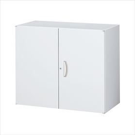 生興 システム収納庫 スチール両開き書庫 上下兼用 幅90×高さ75cm ホワイト RW45-07H