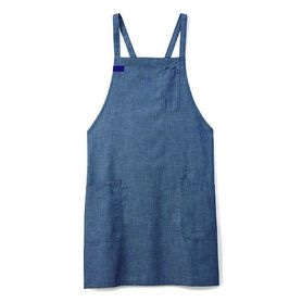 胸あてエプロン(シャンブレー) 紺 フリー 1枚