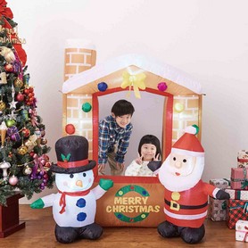 光る 240cm特大エアブロードール スノーマン クリスマス ディスプレイ 店舗装飾 大きめ スノーマン 通販 ストア エキスプレス