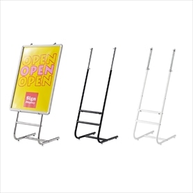 店舗什器 パネルスタンドとポスターグリップセット 傾斜タイプ