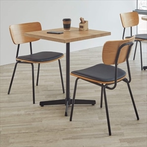 セレクトカフェテーブル 角型 シルバー脚 60cm角×高さ71.5cm〔ストエキ