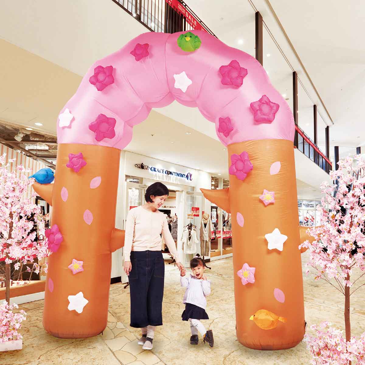 エアブローウェルカムアーチくま＆うさぎ DL-1057 幅320x高さ280cm