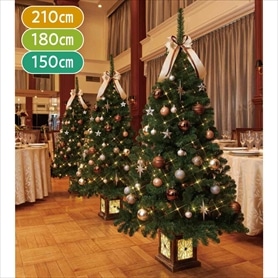 デラックス木製ベースクリスマスツリーセット スノー 180cm