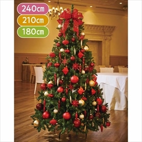 レッドクリスマスツリー 180cm オーナメント付き クリスマスツリーセット 180cmタイプ オーナメント付き | 家具