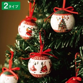 Xmas オーナメントセット☆ボール·リボン·ライト·店舗ディスプレイ リボンオーナメントセット 小 レッド