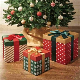 2個 プレゼントボックスセット 装飾用 レッド