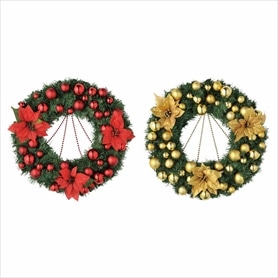 ビーズリース ビーズチェーン クリスマスリース35cm