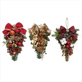 30cmクリスマスリース レッド