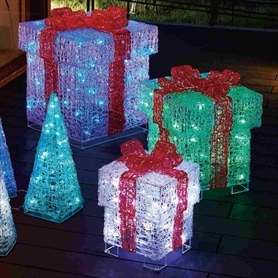 LED3連プレゼントボックス イルミネーションライト