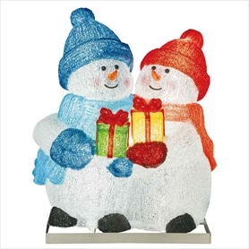 LEDブリリアントモチーフライト バケツスノーマン レッド 高さ58cm 1台