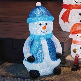 LEDモチーフライト おすわりスノーマン クリスマスカラー 高さ