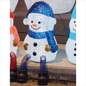 LEDモチーフライト おすわりスノーマン クリスマスカラー 高さ