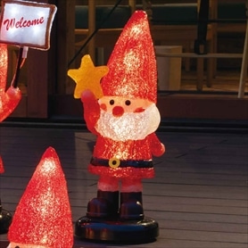 ●美品〇スワロフスキー　スイングサンタ　ロッキング エルフ　サンタクロース ノルディカニッセ リースを持ったサンタ フェルトシリーズ 赤