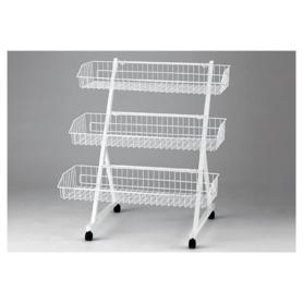 丸型投げ込みバスケット 3段〔ストエキオリジナル〕 ホワイト