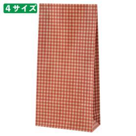 紙袋 ギンガムチェック レッド (幅8.5×高さ13cm): 袋／ラッピング